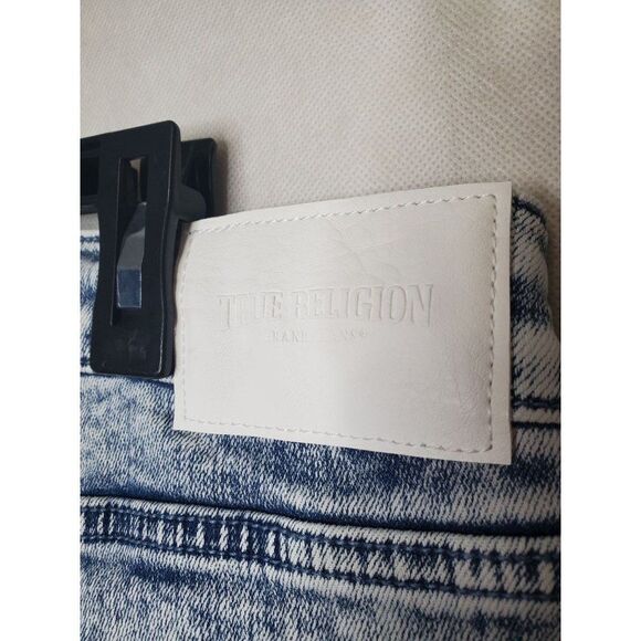 True Religion Halle High Rise Super Skinny Acid Wash Raw Hem Jeans - Picture 13 of 16